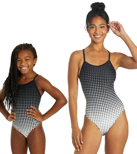 Sporti Molecule Thin Strap One Piece Swimsuit At