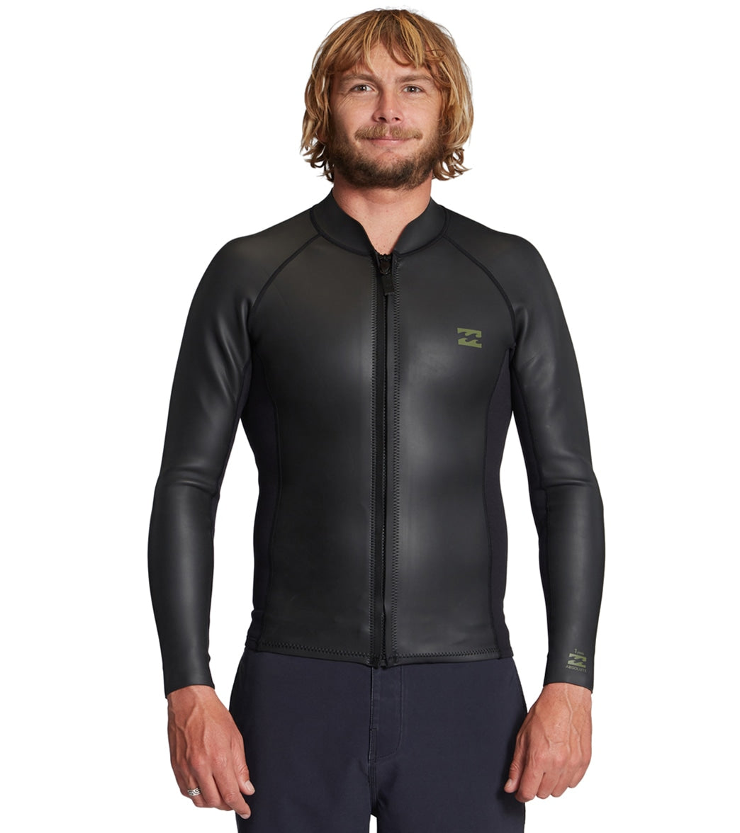 Billabong Men's 4/3mm Absolute GBS Front Zip Wetsuit Jacket at  SwimOutlet.com