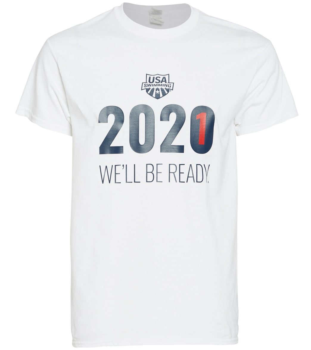 USA Swimming Men's 2021 We Will Be Ready Crew Neck TShirt White at