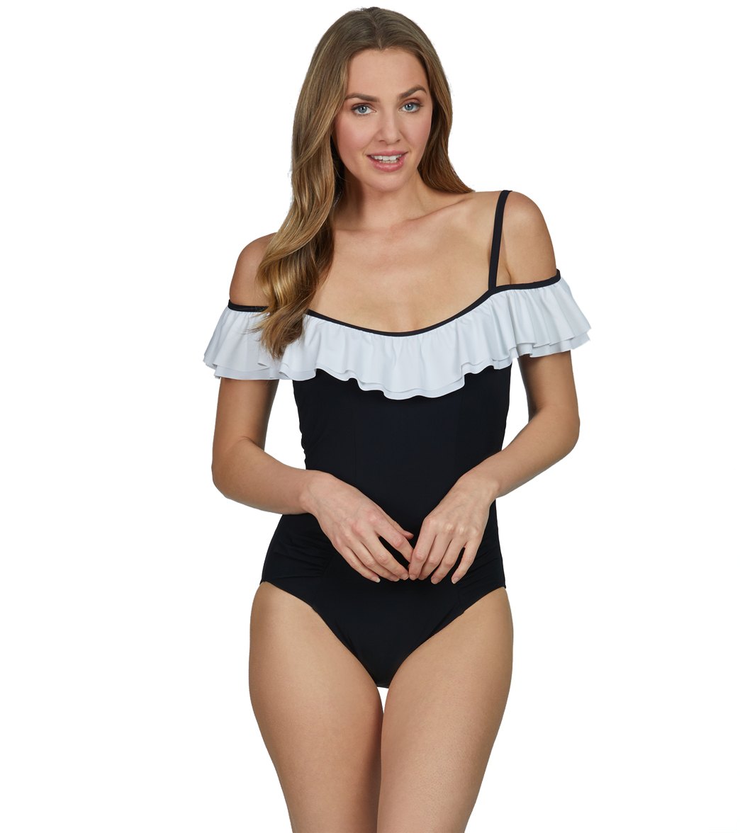 Profile by Gottex Tutti Frutti Off Shoulder Ruffle One Piece Swimsuit at