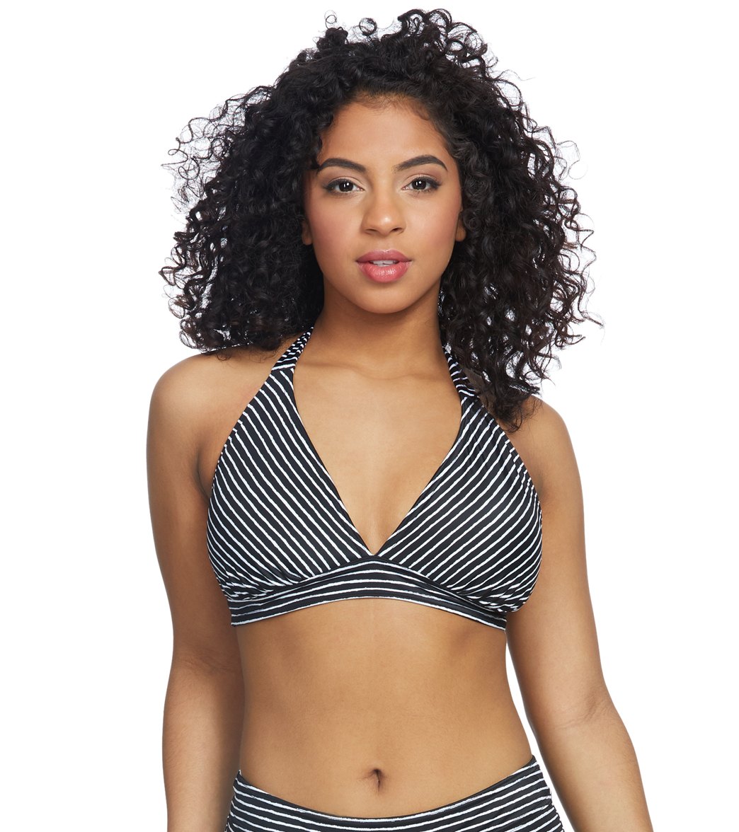 prAna Anchor Stripe Lahari Halter Bikini Top (D/DD-Cup) at SwimOutlet.com