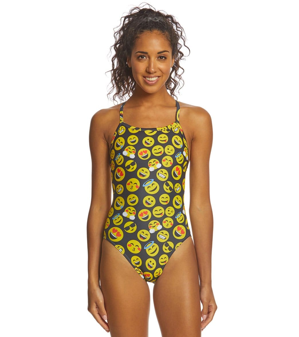 iSwim Emoji Thin Strap One Piece Swimsuit at SwimOutlet.com