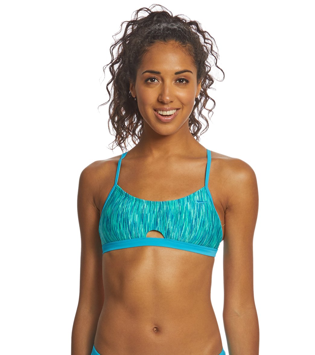 Nike Women's Rush Heather Keyhole Sport Bikini Top at SwimOutlet.com