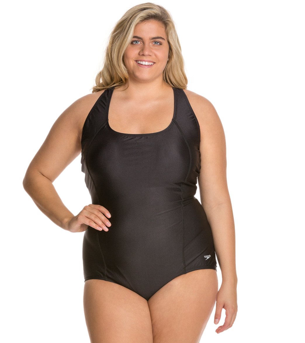 Speedo Conservative Ultraback Plus Size Chlorine Resistant One Piece  Swimsuit at SwimOutlet.com