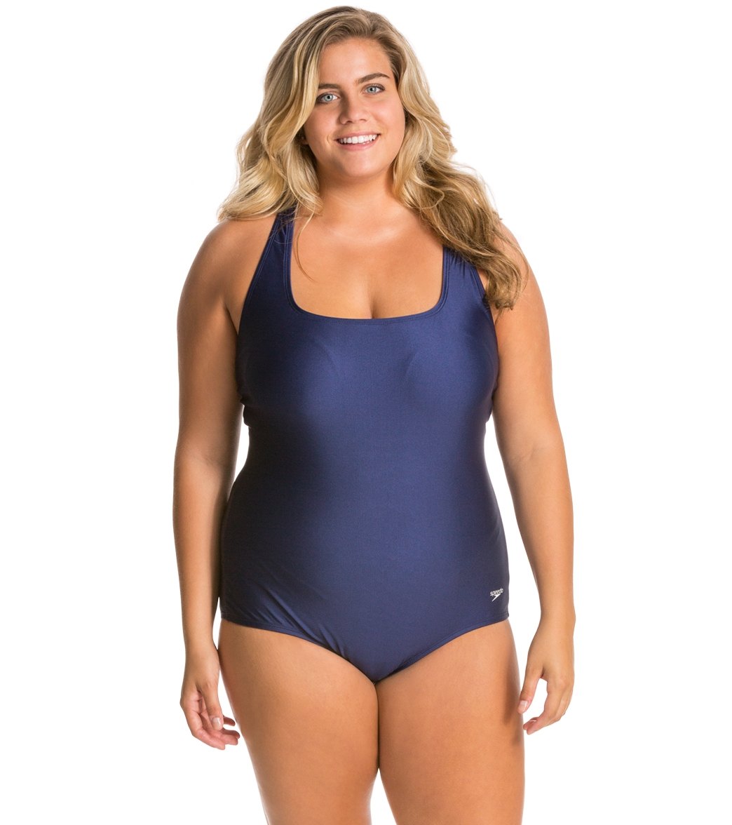 Speedo Moderate Ultraback Plus Size One Piece at SwimOutlet.com