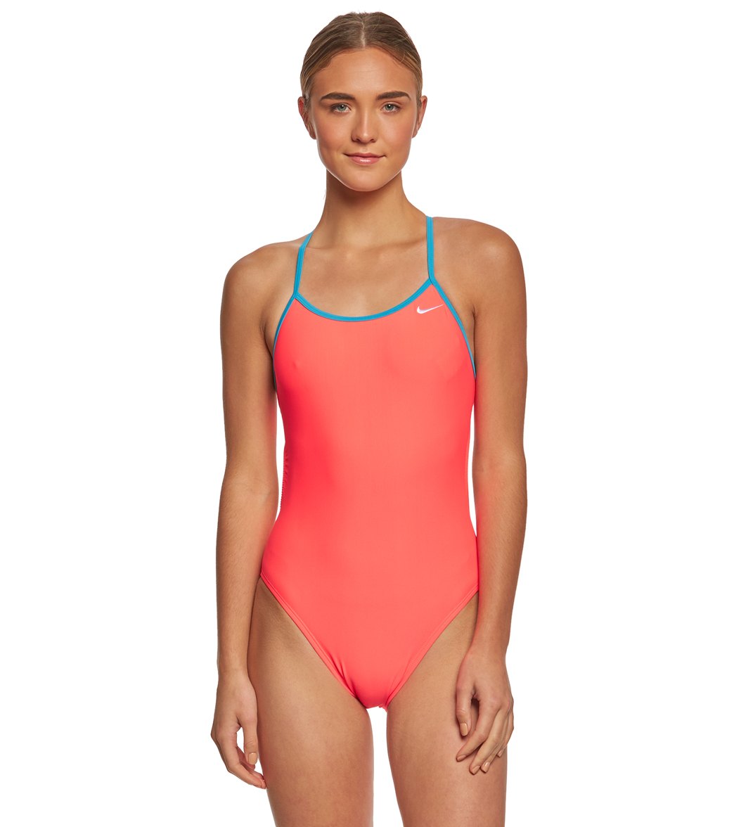 Nike Women's Solid Crossback One Piece Swimsuit at SwimOutlet.com