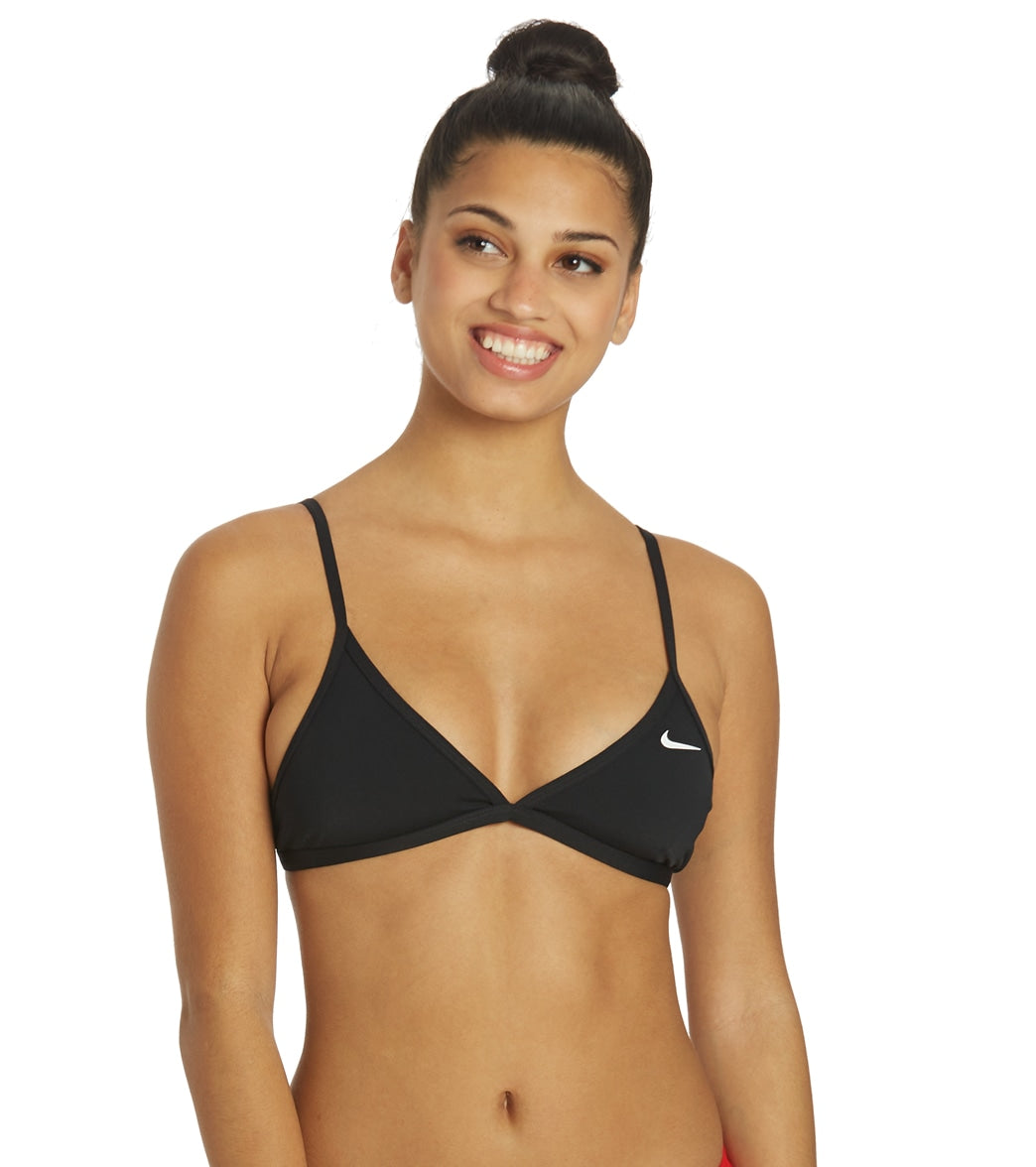 Nike Women's HydraStrong Solid Tie Back Bikini Top at SwimOutlet.com