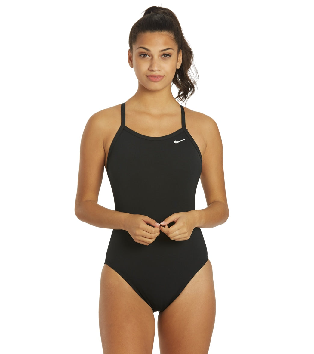 Nike Women's HydraStrong Solid Poly Racer Back One Piece Swimsuit at  SwimOutlet.com
