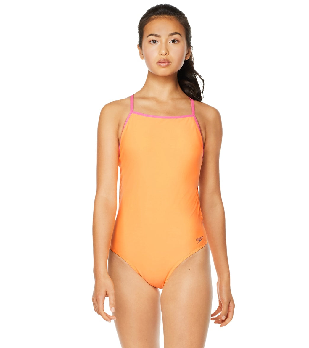 Speedo Women's Solid Flyer One Piece Swimsuit at