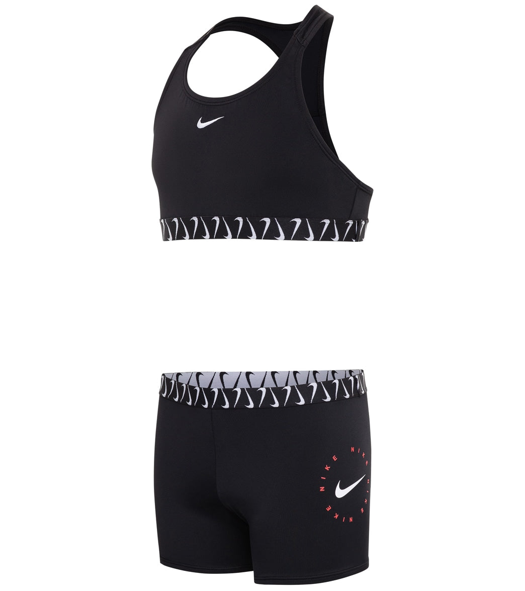 Nike Girls' Logo Tape Crossback Sport Two Piece Bikini Set (Big Kid) at  SwimOutlet.com