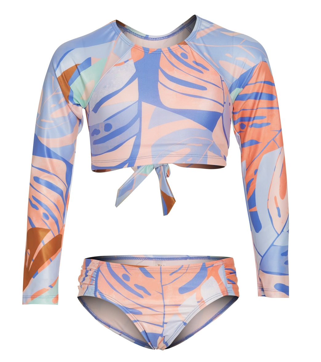 Girls Long Sleeve Two-Piece Swimsuit Set