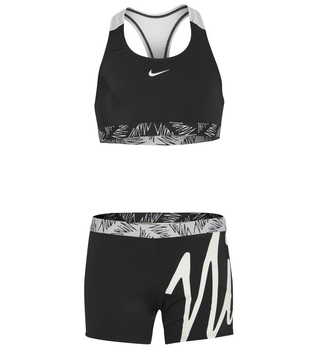 Nike Girls' Script Logo Crossback Sport Two Piece Bikini Set (Big Kid) at  SwimOutlet.com