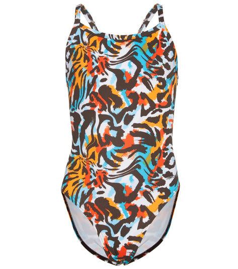 Sporti Hydrolast Tiger Mingle Thin Strap One Piece Swimsuit Youth 22 28 At 7069