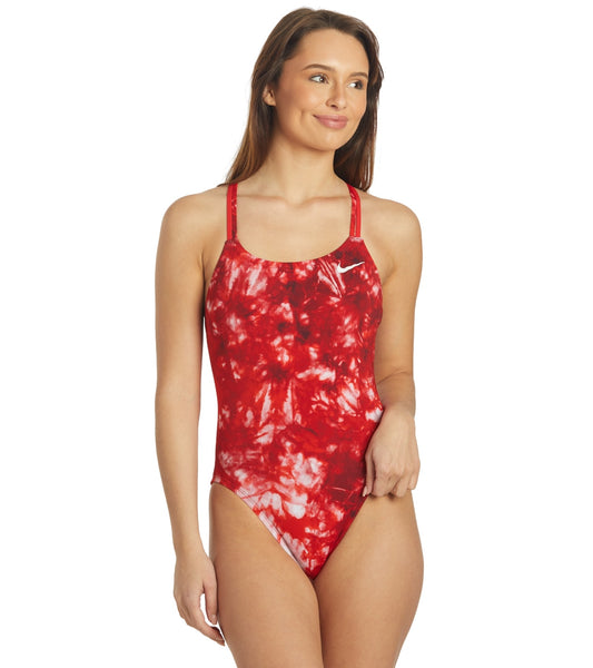 Nike Women's Hydrastrong Tie Dye Spiderback One Piece Swimsuit at  SwimOutlet.com