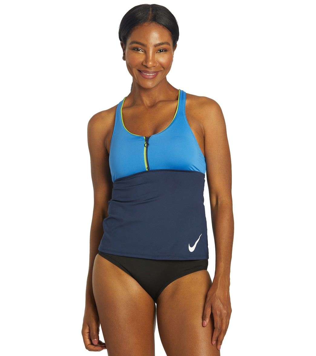 Nike Women's Colorblock Racerback Tankini Top at SwimOutlet.com
