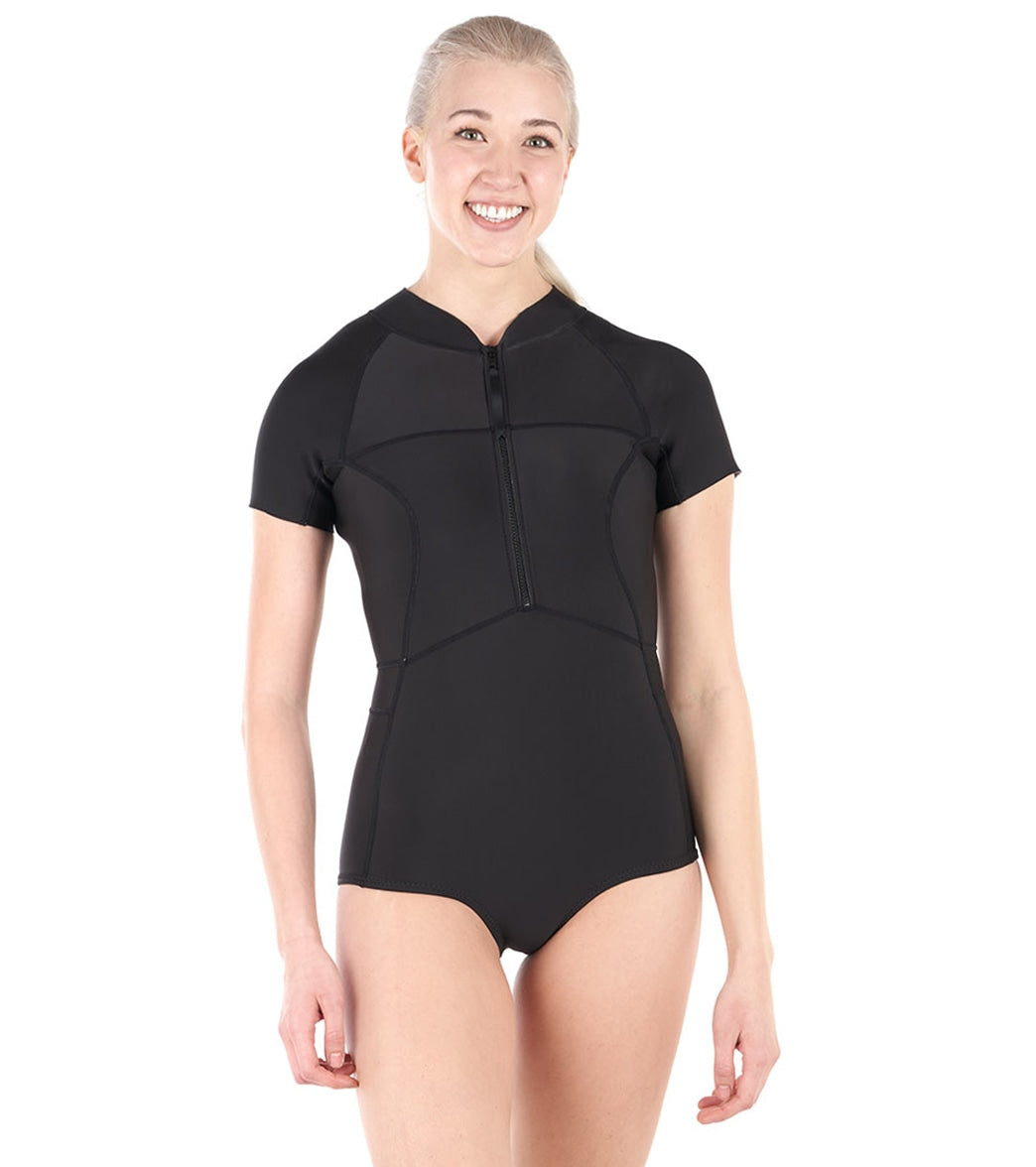 Level Six 1.2mm Neoprene Sally Short Sleeve One Piece Swimsuit at  SwimOutlet.com