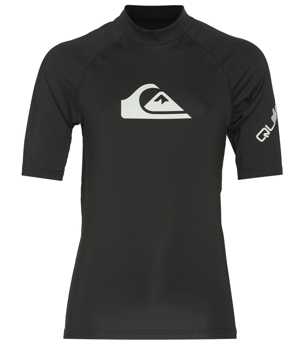Quiksilver Youth All Time Short Sleeve UPF 50 Rash Guard at SwimOutlet.com