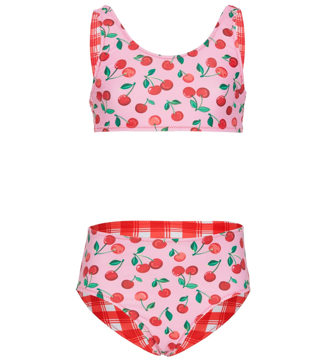 Seafolly Girls' Cherry Pie Reversible Two Piece Bikini Set (Big Kid) at  SwimOutlet.com
