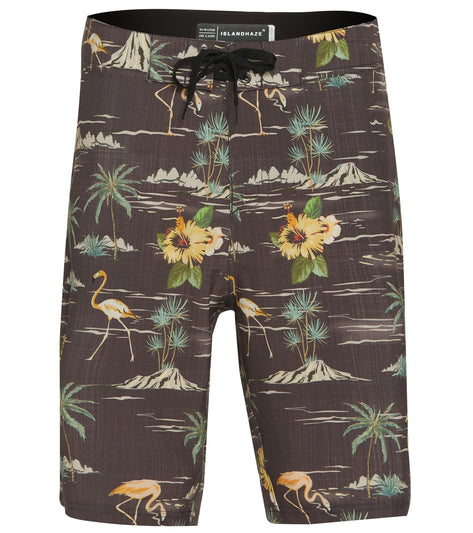 Island Haze Men's Ink Black Board Shorts at SwimOutlet.com