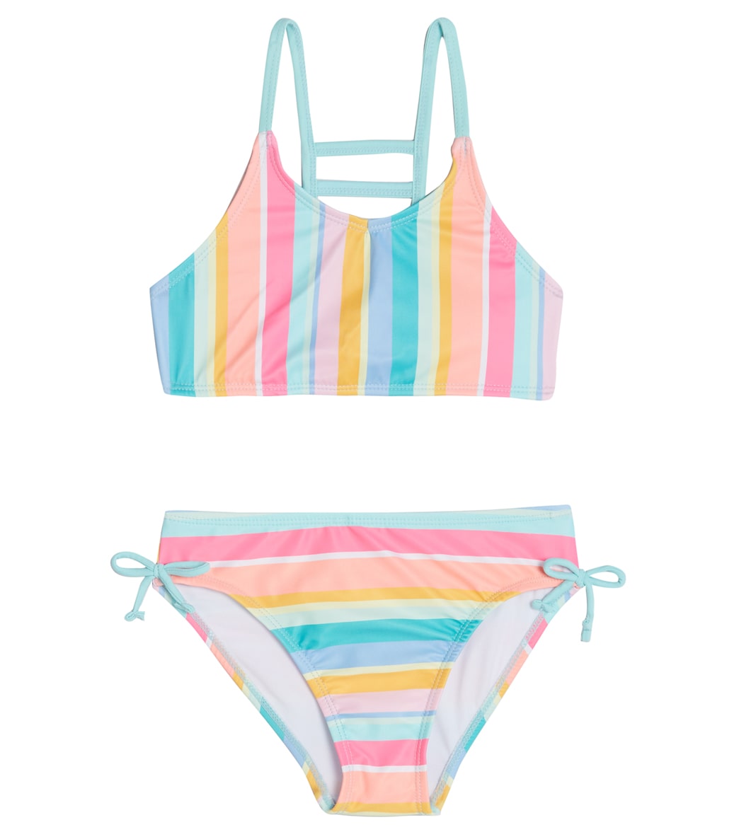 Shelloha Girls' Sparkled Seas 3 Piece Bikini Set (Little Kid, Big Kid ...