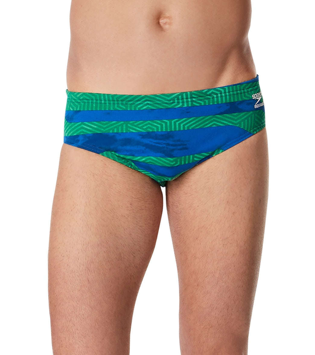Speedo Men's Contort Stripes Brief Swimsuit at SwimOutlet.com