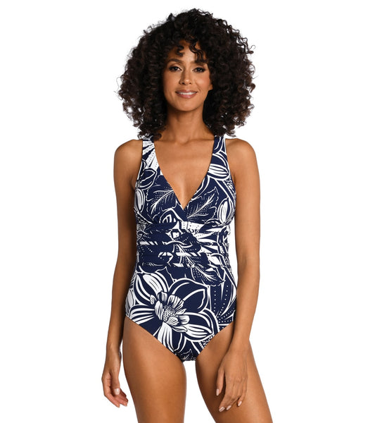 La Blanca Women's At The Playa Cross Back One Piece Swimsuit at
