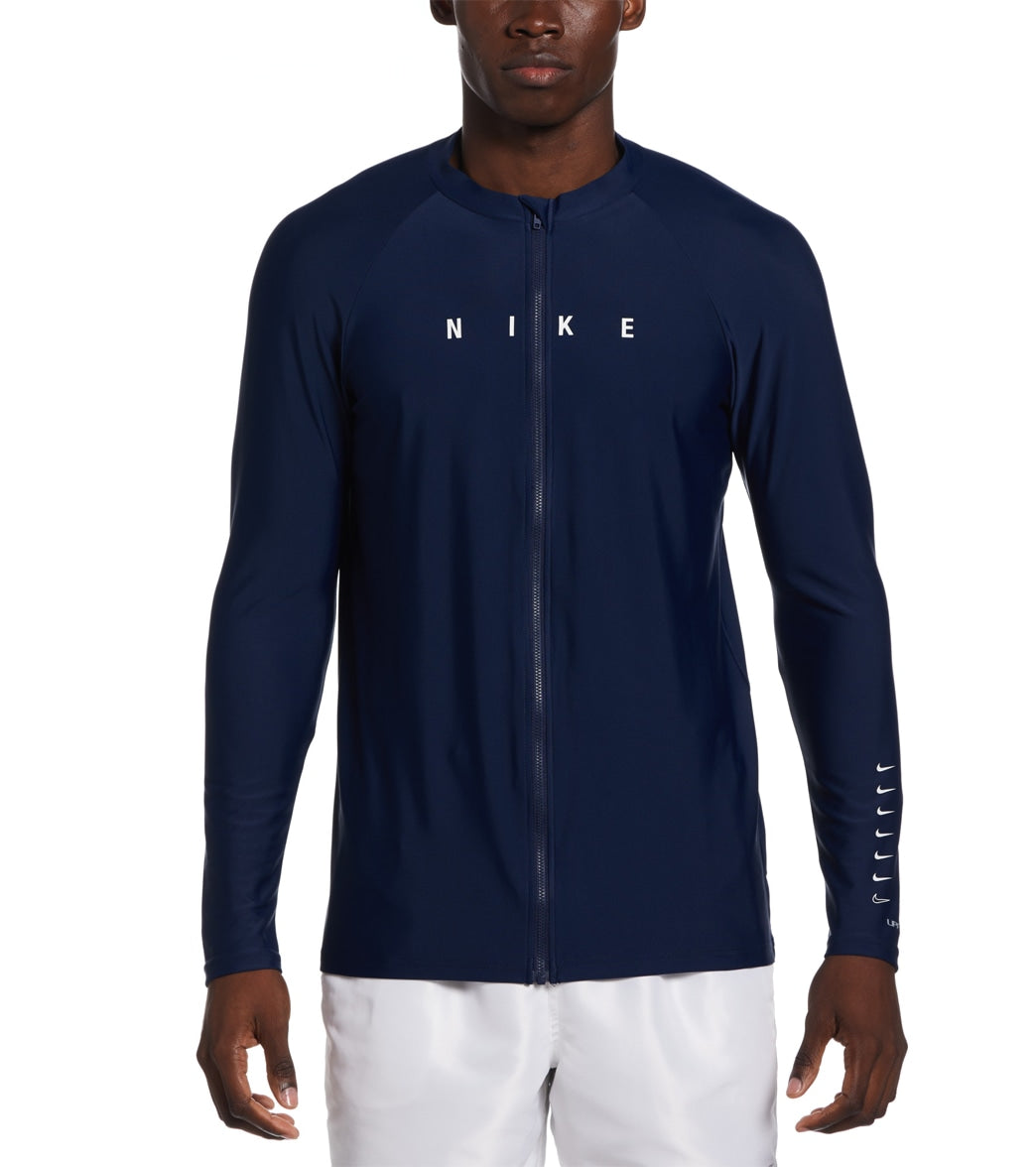 Nike Men's Hydro UV Dri Fit Long Sleeve Zip Top at SwimOutlet.com